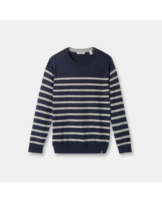Pull rayé bleu garçon