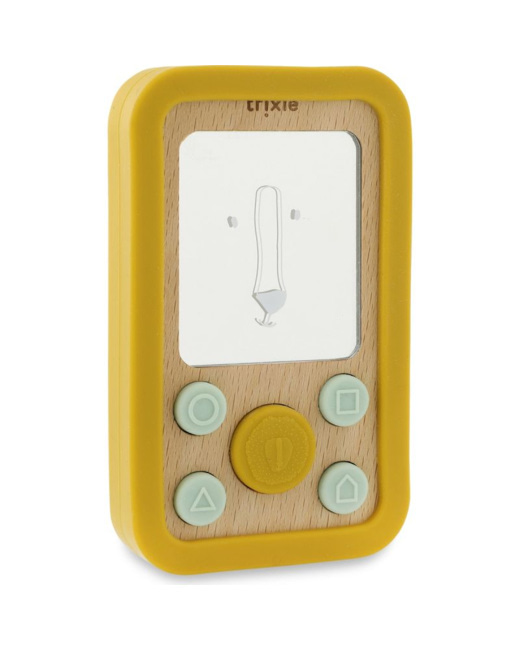 Jouet d'activités téléphone en silicone et bois Mr. Lion