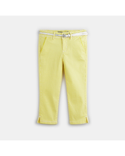 Pantalon capri imprimé blanc fille