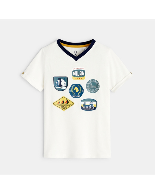 T-shirt blasons Italie blanc garçon