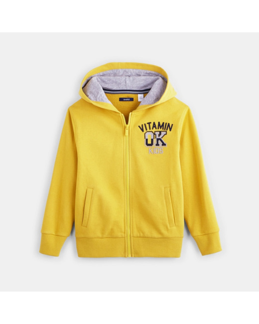 Sweat à capuche jaune garçon