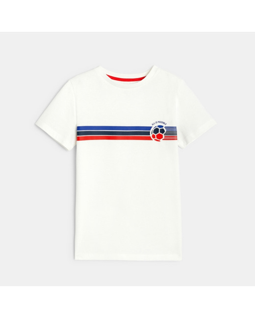 T-shirt manches courtes à message blanc garçon