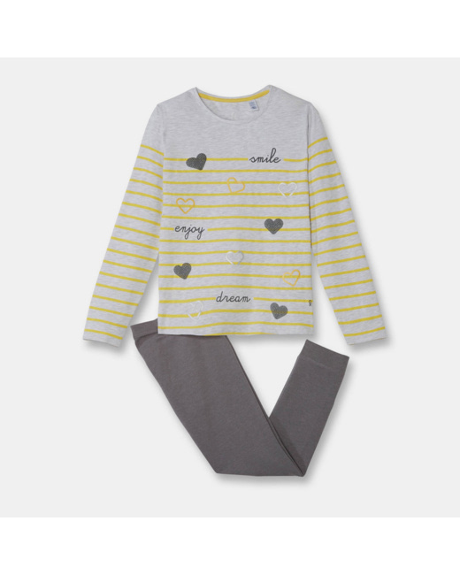 Pyjama en jersey gris fille