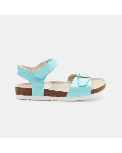 Sandales confort vernies turquoise fille
