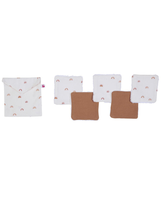 Lingettes lavables et pochette Arc-en-ciel