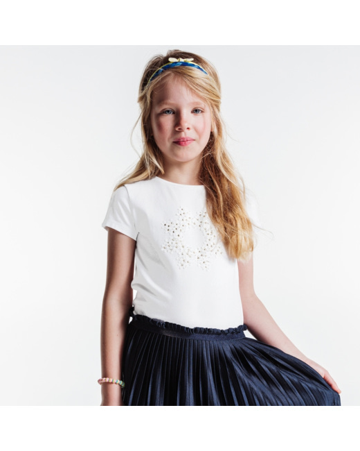 T-shirt fantaisie blanc fille