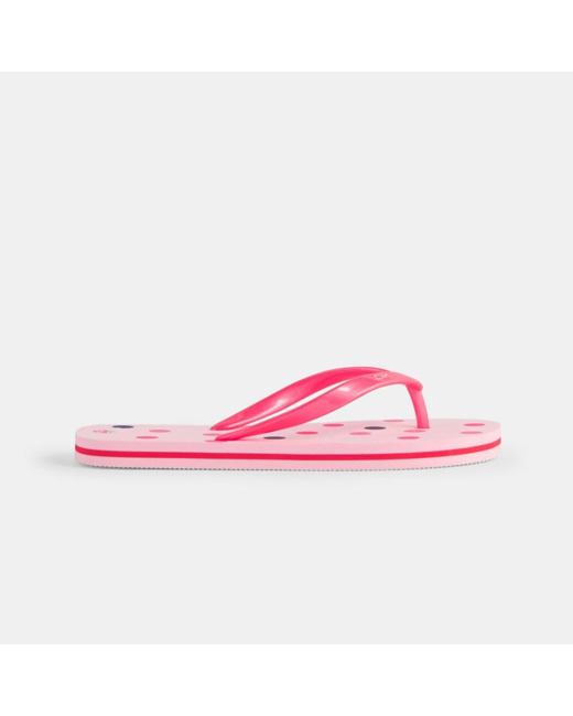 Tongs motifs pois roses fille