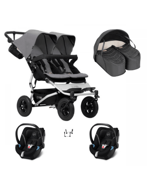 Poussette double Duet V3.2 + cocoon Jumeaux + 2 coques Cybex Aton 5