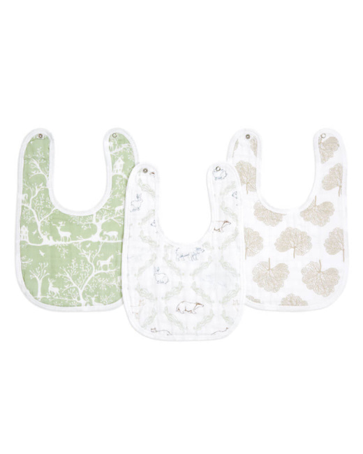 Lot de 3 bavoirs en mousseline de coton Harmony
