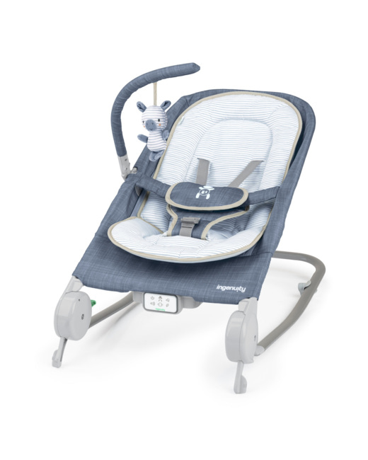 Transat bébé massant avec arche Happy Belly Chambray