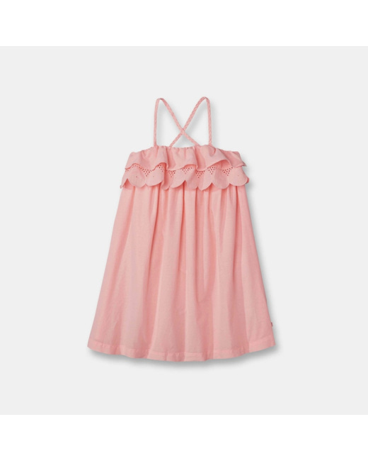 Robe à bretelles rose fille