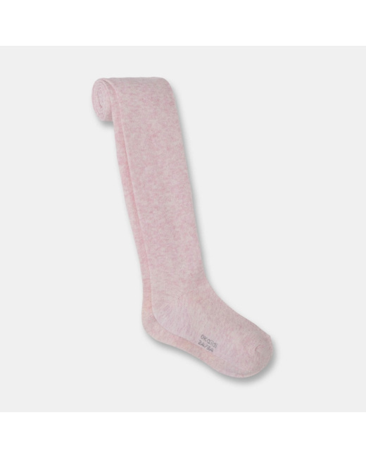 Collants en tricot roses fille