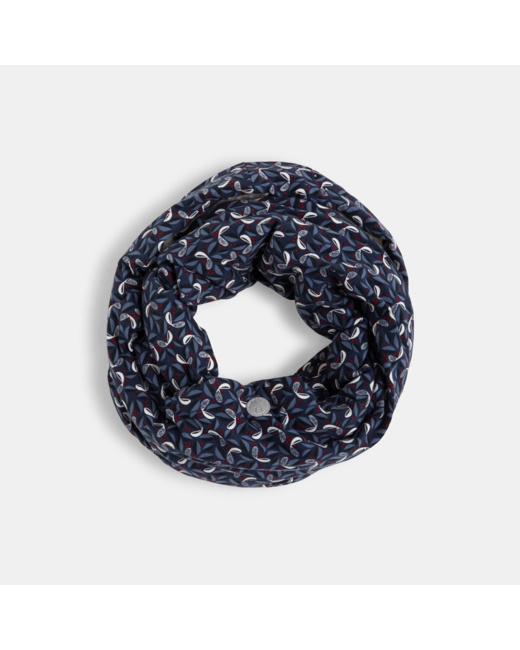 Grand snood en popeline et moumoute polaire bleu fille