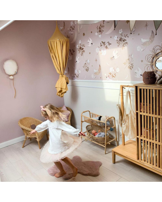 Papier peint enfant oiseaux sur ciel de nuit