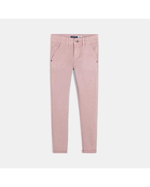 Pantalon skinny hyper stretch rose fille