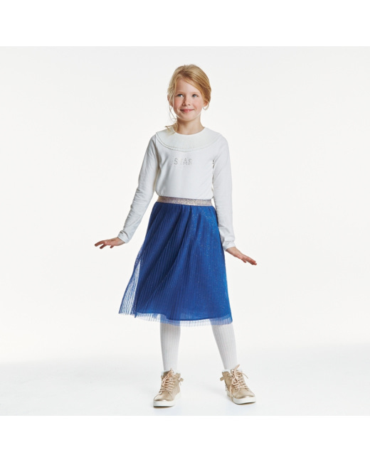 Jupon tutu plissé pailleté bleu fille
