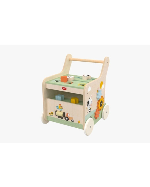 Chariot en bois pour pousser et jouer Farmers Funday Push & Play