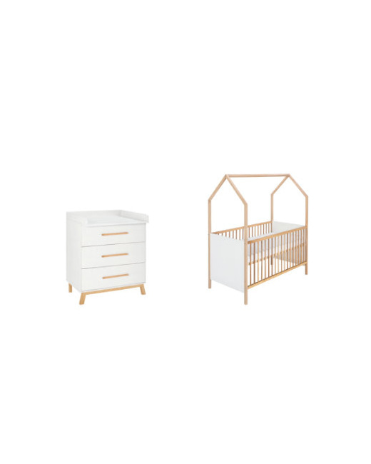 Ensemble lit cabane et commode à langer Venice