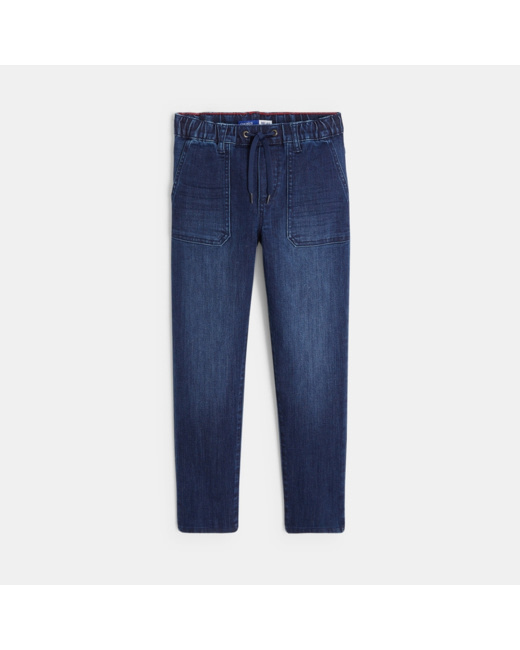 Jean à taille élastiquée coupe relax bleu garçon