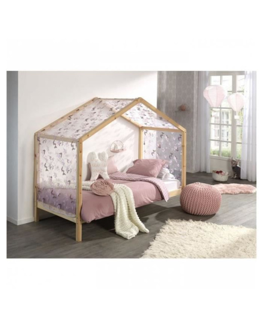 Lit cabane Dallas + tente Papillon