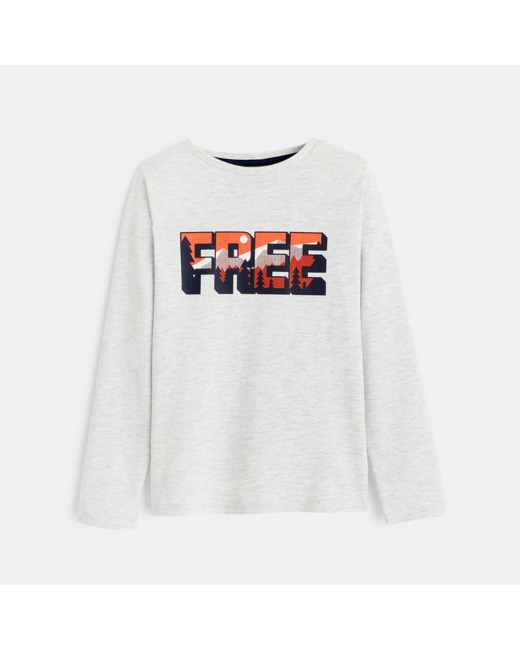 T-shirt à message FREE blanc garçon