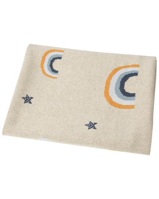 Couverture en tricot arcs-en-ciel et étoiles