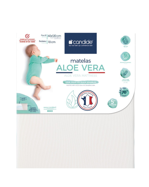 Matelas bébé Aloé vera déhoussable - 60x120cm