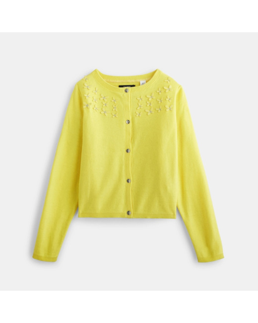 Gilet fantaisie jaune fille