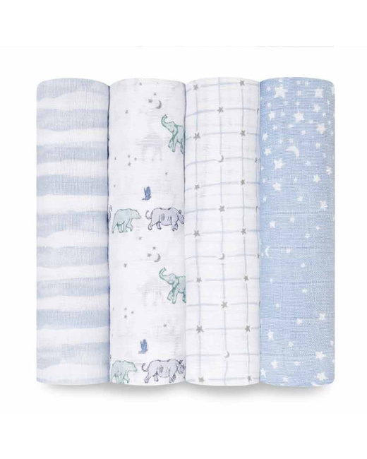Lot de 4 maxi-langes en mousseline de coton Rising star