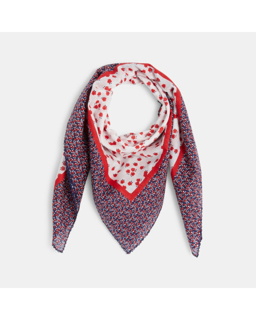 Foulard imprimé en popeline bleu fille