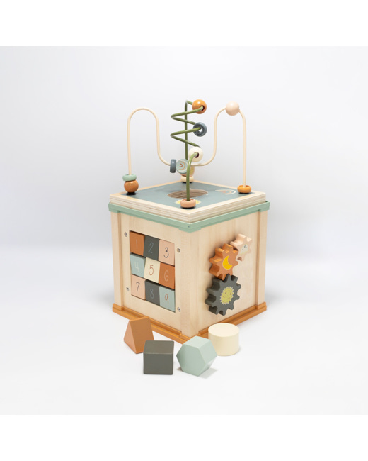 Cube d'activité en bois FSC® - 5 en 1