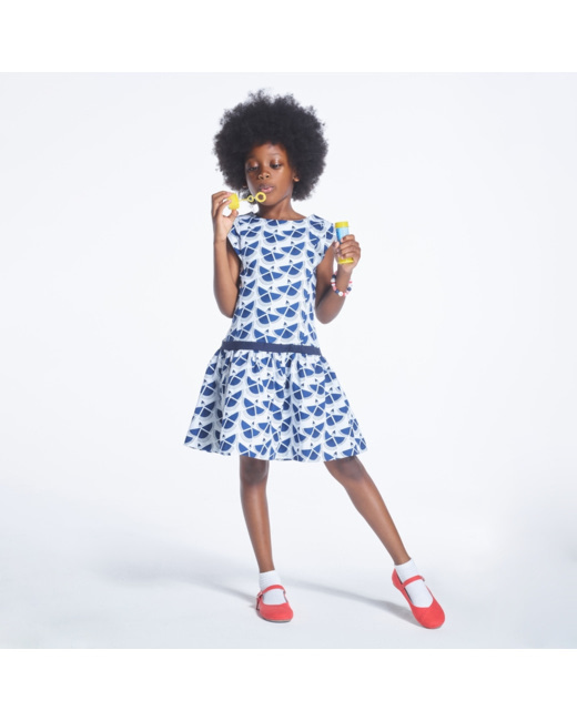 Robe chic imprimée bleue fille