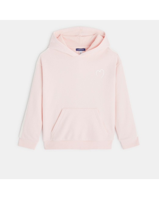 Sweat molleton à capuche rose fille
