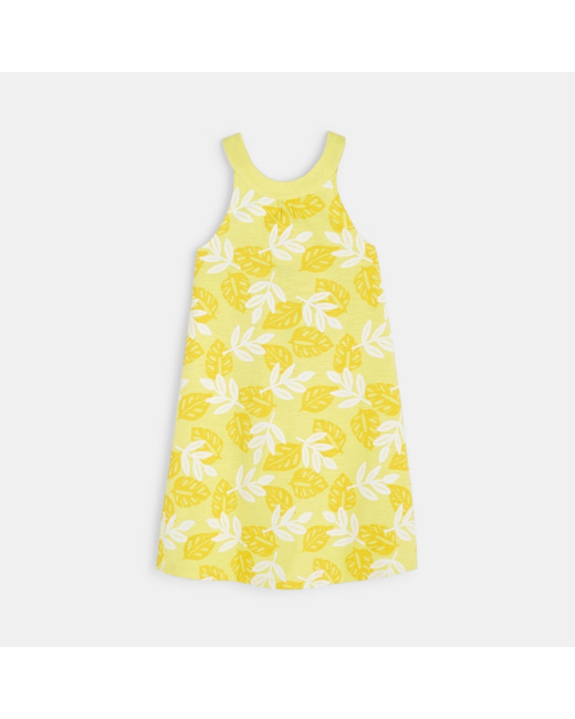 Robe à bretelles jaune fille