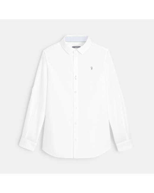 Chemise unie blanche garçon