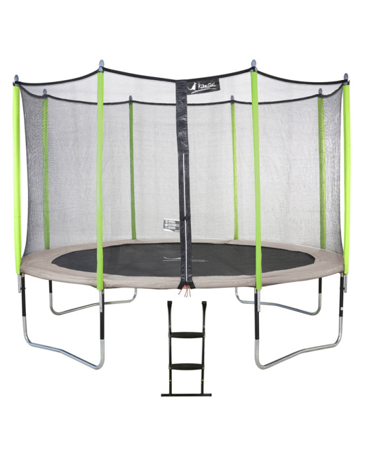 Trampoline de jardin 426 cm + filet de sécurité + échelle  JUMPI