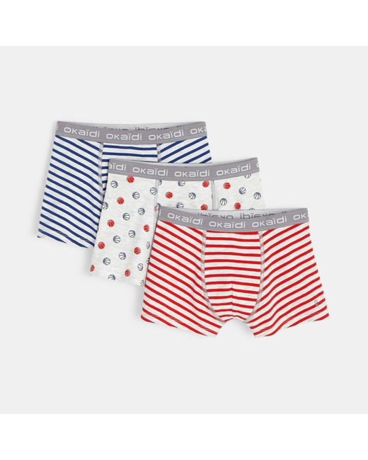 Boxers imprimés (lot de 3) bleu garçon