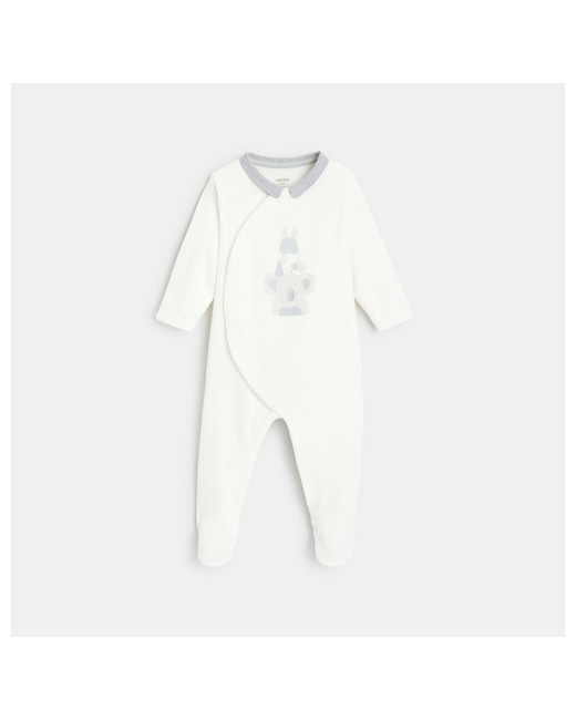Dors-bien velours animaux col chambray