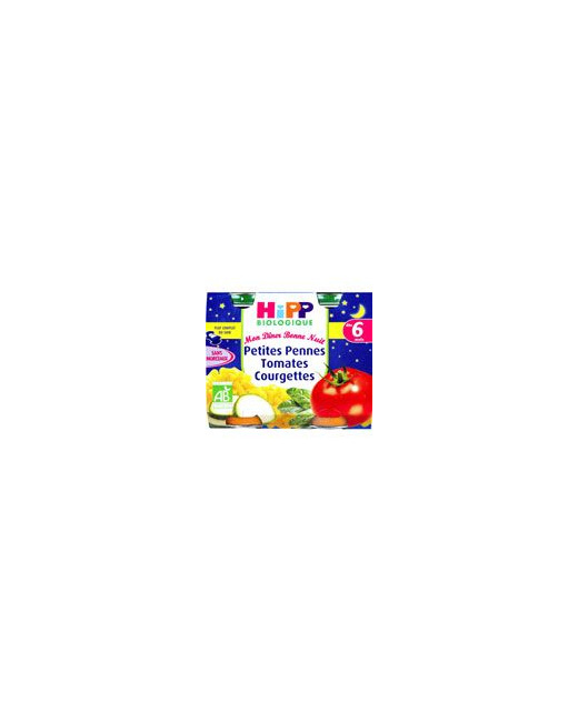 Menu Bonne Nuit Petites Penne Tomates Courgettes - 2 pots x 190g - 6 mois