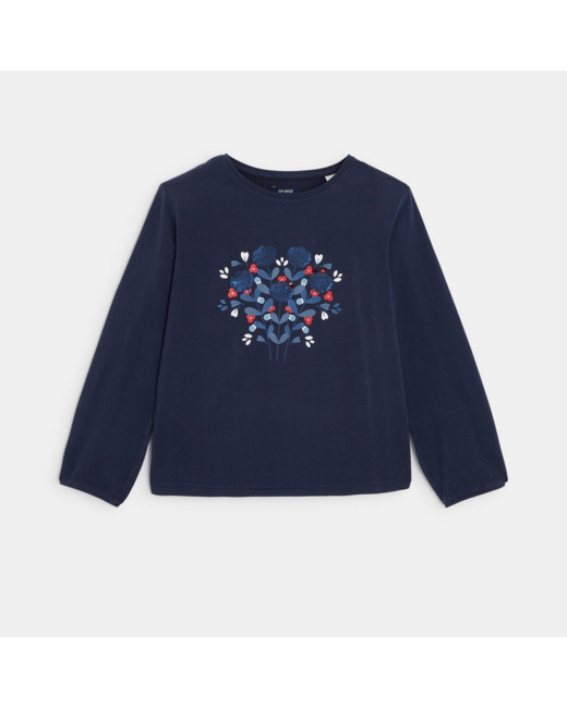 T-shirt à sequins magiques bleu fille