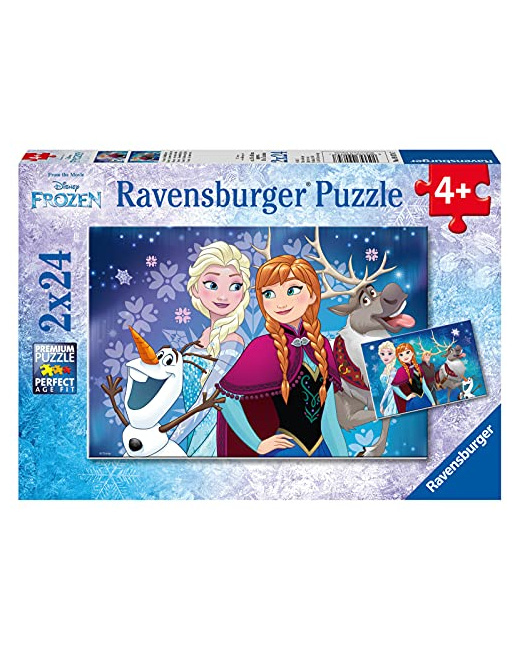 Puzzle - Aurores boréales/Reine des Neiges - 2x24 pièces