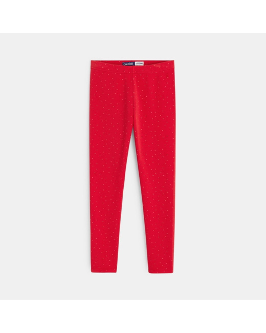 Legging chaud rouge fille