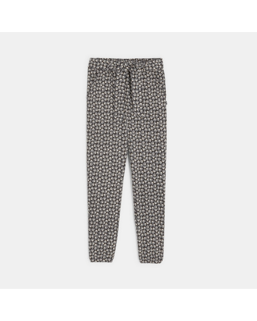 Pantalon fluide imprimé gris fille