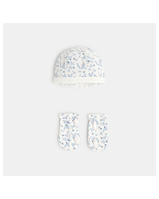 Bonnet et moufles jersey imprimé