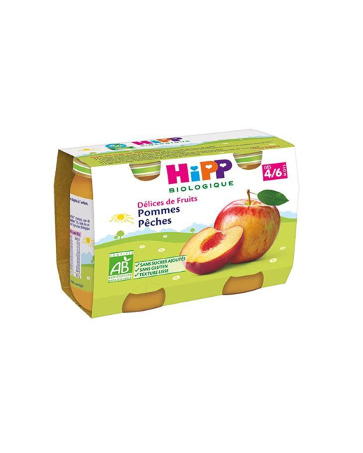Pommes Pêches - 2 pots x 190g - dès 4/6 mois