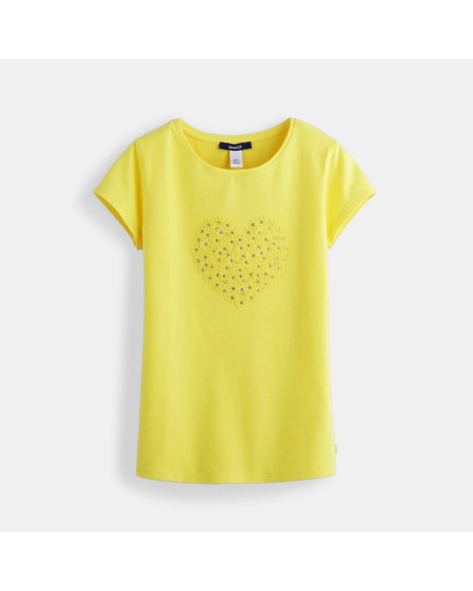 T-shirt à motifs 3D jaune fille