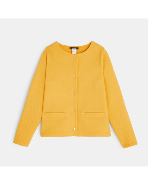 Gilet molletonné pressionné jaune fille