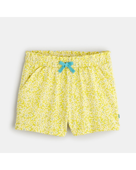 Short en jersey imprimé jaune fille