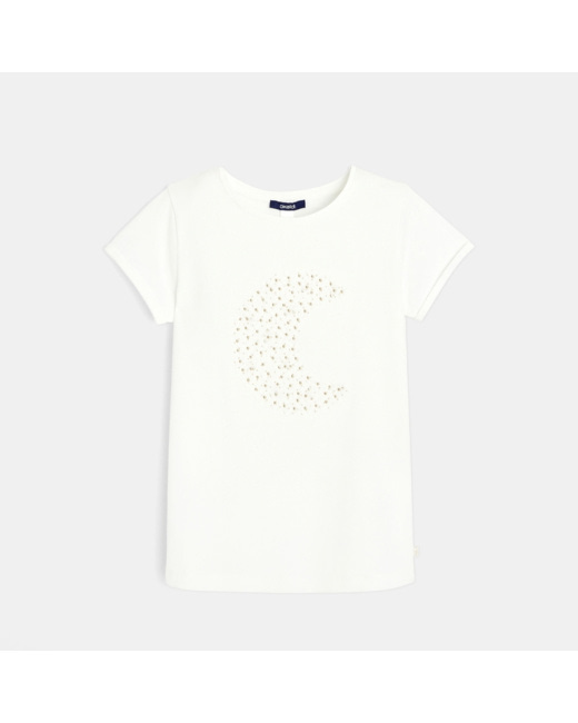 T-shirt croissant de lune blanc fille