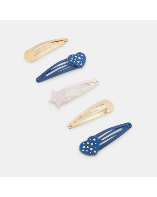 Barrettes clic-clac fantaisie (lot de 5) jaune fille
